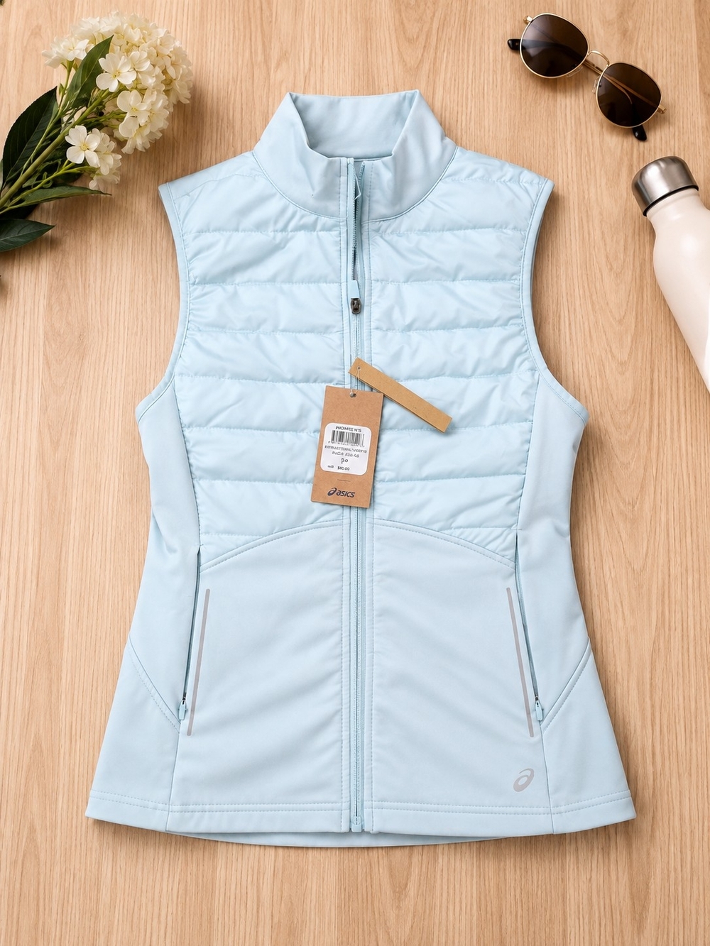 ASICS Women's Pale Blue Quilted Performance Vest